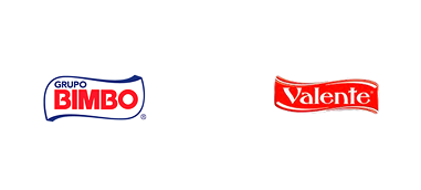 logos de nuestros clientes Bimbo y Valente